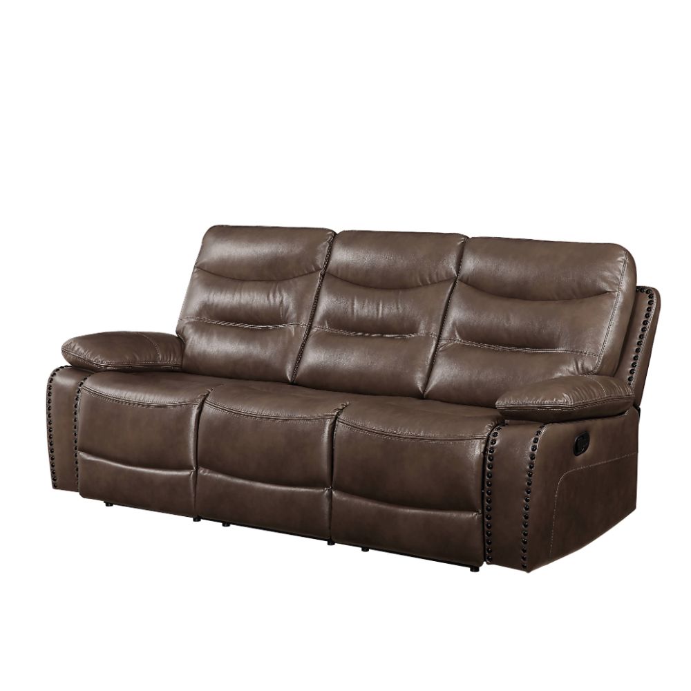 Aashi Brown Leather-Gel Match Sofa