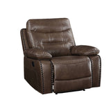 Aashi Brown Leather-Gel Match Recliner