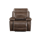 Aashi Brown Leather-Gel Match Recliner