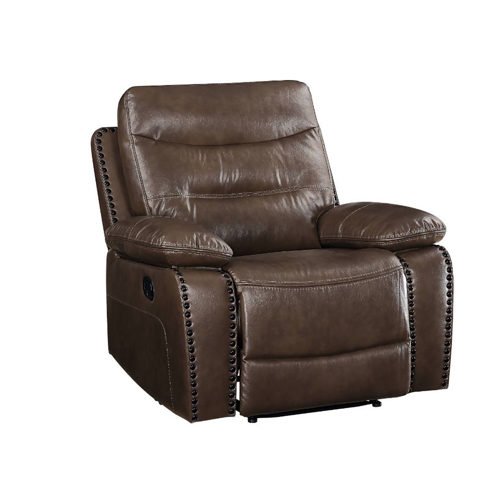 Aashi Brown Leather-Gel Match Recliner