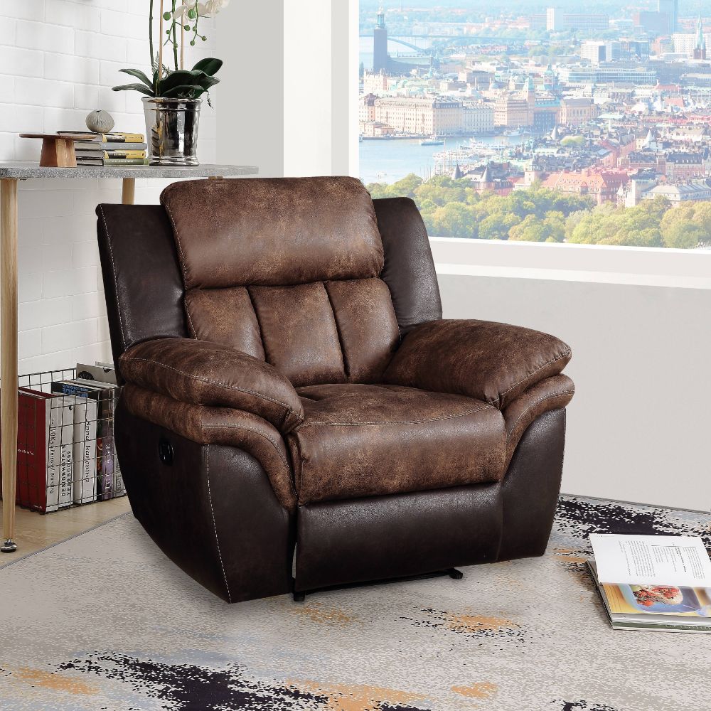 Jaylen Toffee & Espresso Polished Microfiber Recliner