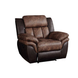 Jaylen Toffee & Espresso Polished Microfiber Recliner