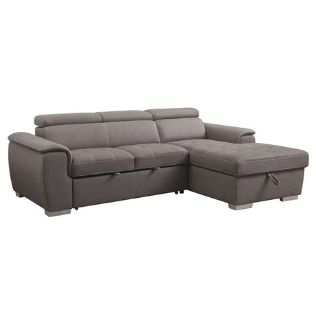 Haruko Light Brown Fabric Sectional Sofa