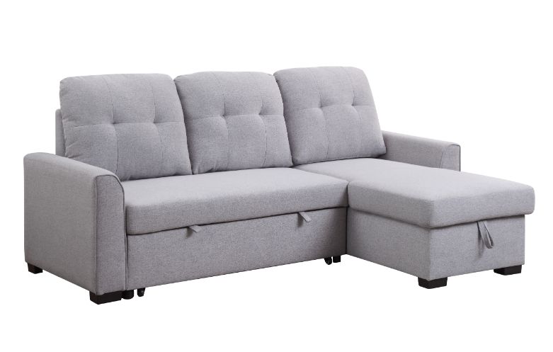 Amboise Light Gray Fabric Sectional Sofa