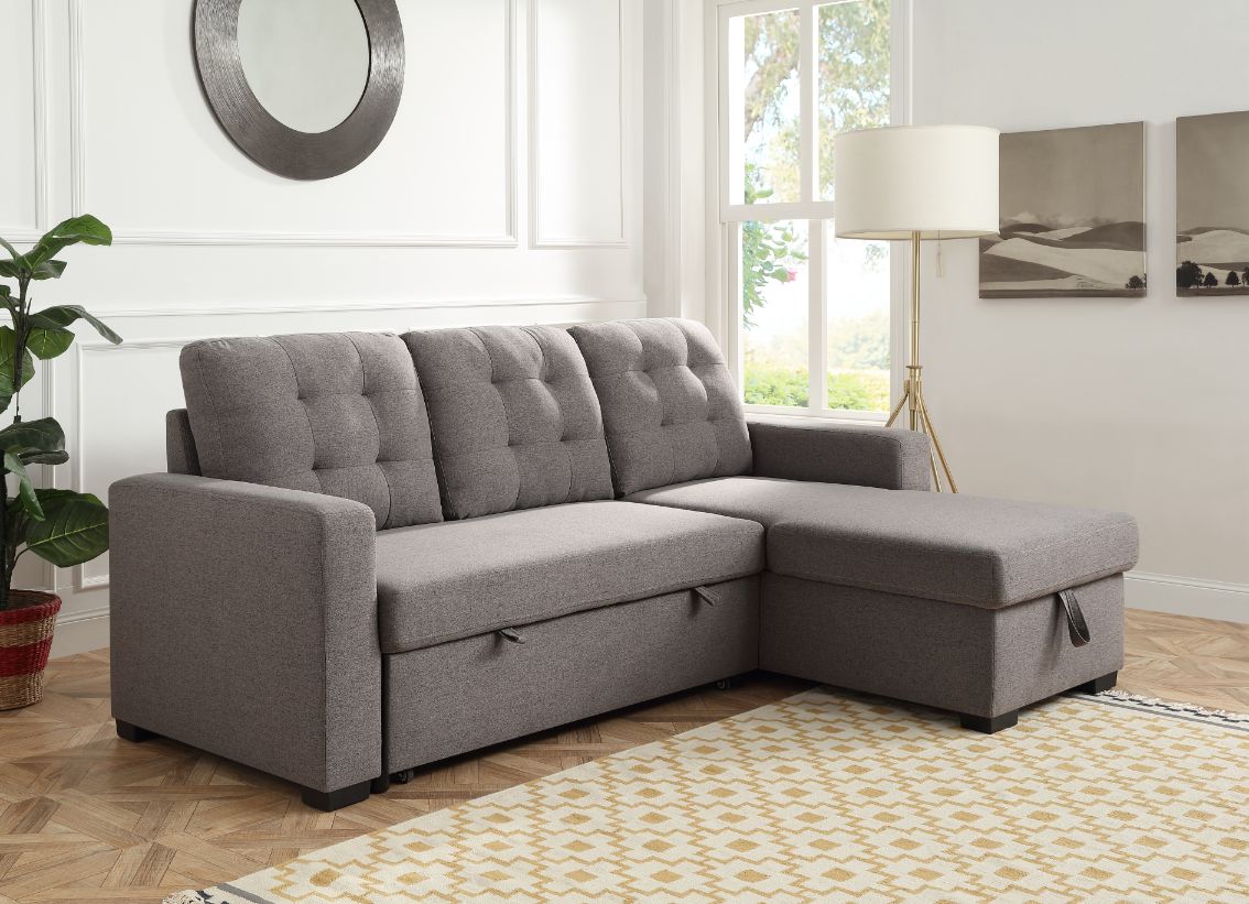 Chambord Gray Fabric Sectional Sofa