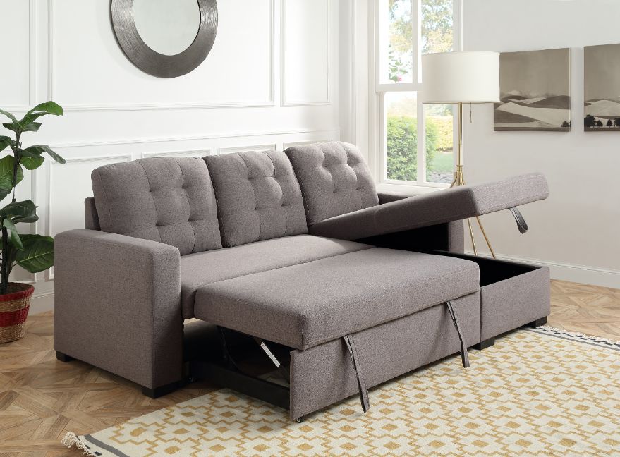 Chambord Gray Fabric Sectional Sofa