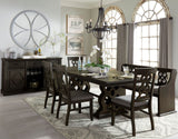 Arasina Rich Brown Extendable Rectangular Dining Room Set