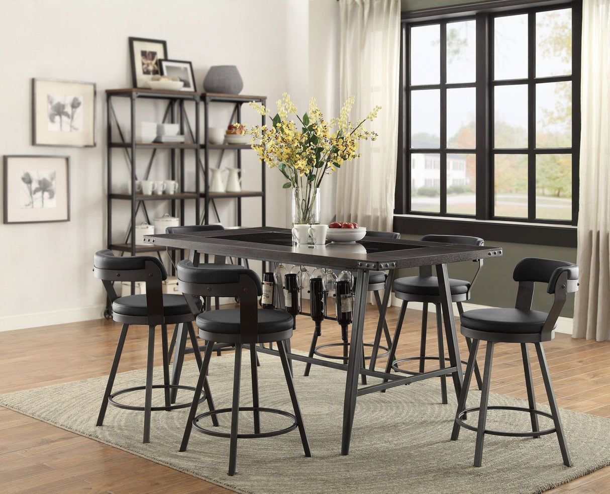 Appert Dark Gray Counter Height Dining Room Set