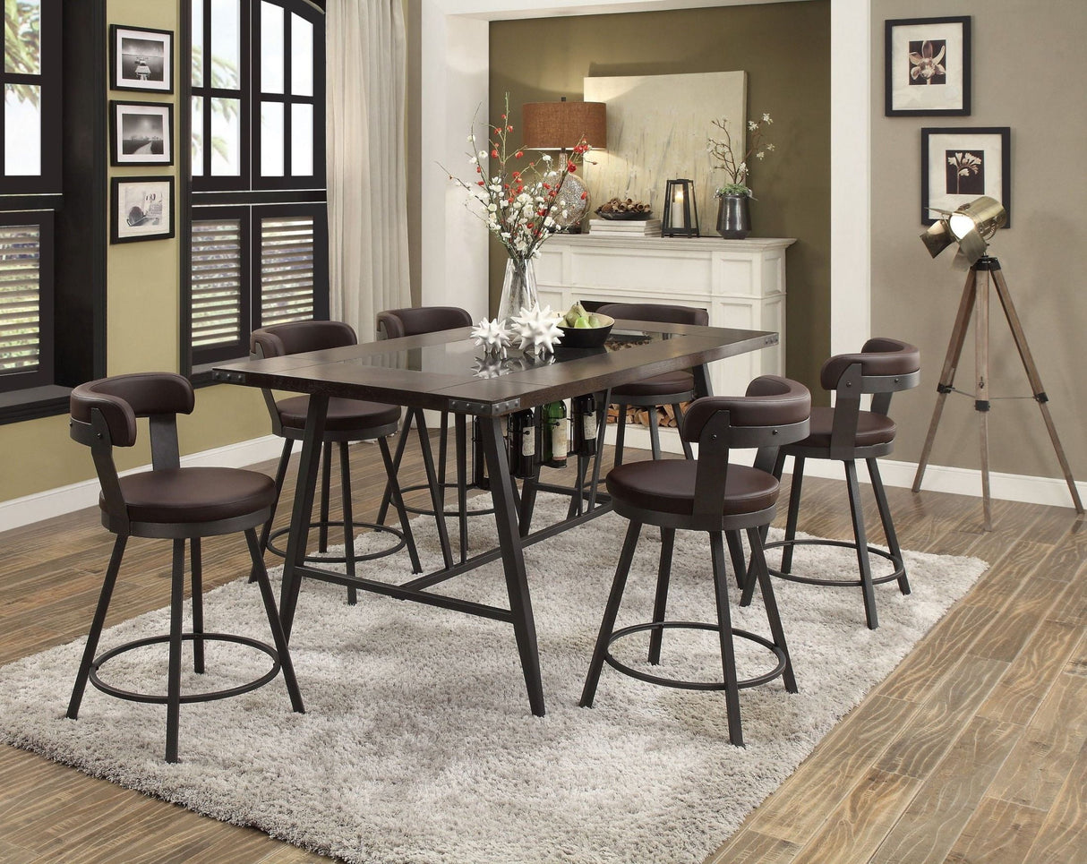 Appert Dark Gray Counter Height Dining Room Set