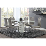 Glissand Chrome Metal/Gray Faux Leather Side Chair