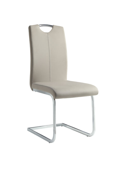 Glissand Chrome Metal/Gray Faux Leather Side Chair