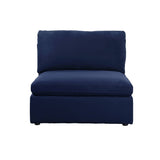 Crosby Blue Fabric Armless Chair