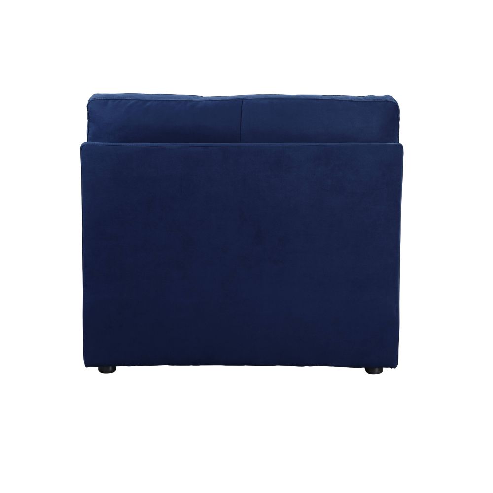 Crosby Blue Fabric Armless Chair