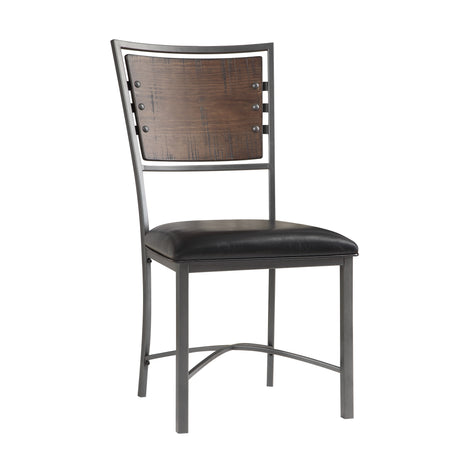 Fideo Burnished Brown And Gray Metal Side Chair