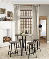 Chevre Brown Round Counter Height Dining Room Set