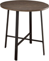 Chevre Brown Round Counter Height Dining Room Set