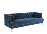 Ansario Blue Velvet Sofa