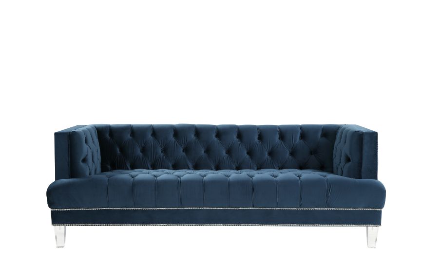 Ansario Blue Velvet Sofa