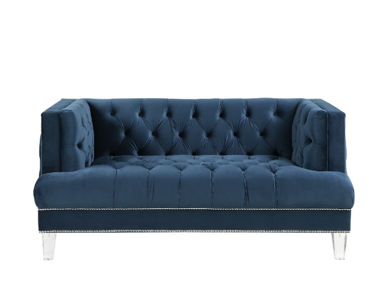 Ansario Blue Velvet Loveseat