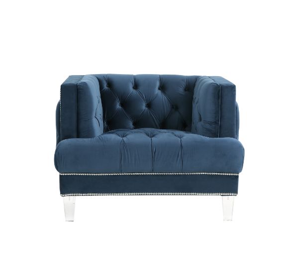 Ansario Blue Velvet Chair