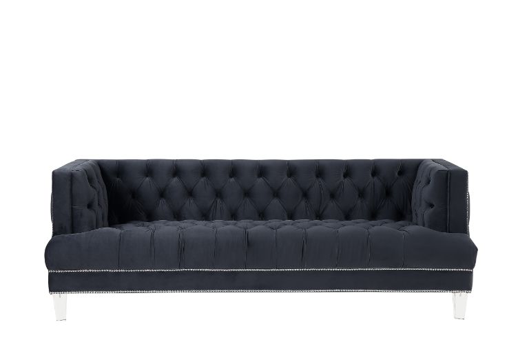 Ansario Charcoal Velvet Sofa