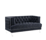 Ansario Charcoal Velvet Loveseat