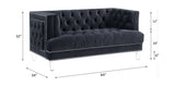 Ansario Charcoal Velvet Loveseat