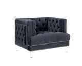 Ansario Charcoal Velvet Chair