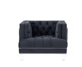 Ansario Charcoal Velvet Chair