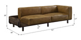 Blanca Chestnut Top Grain Leather & Rustic Oak Finish Sofa