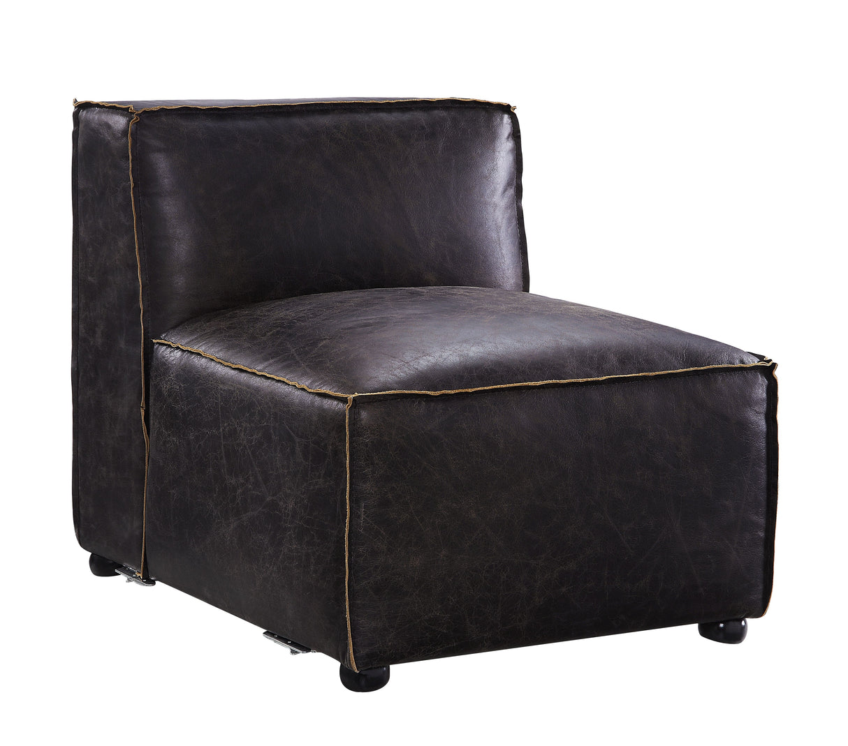 Birdie Antique Slate Top Grain Leather Accent Chair