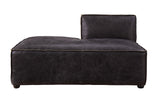 Birdie Antique Slate Top Grain Leather Chaise