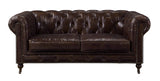 Aberdeen Vintage Brown Top Grain Leather Loveseat