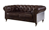 Aberdeen Vintage Brown Top Grain Leather Loveseat