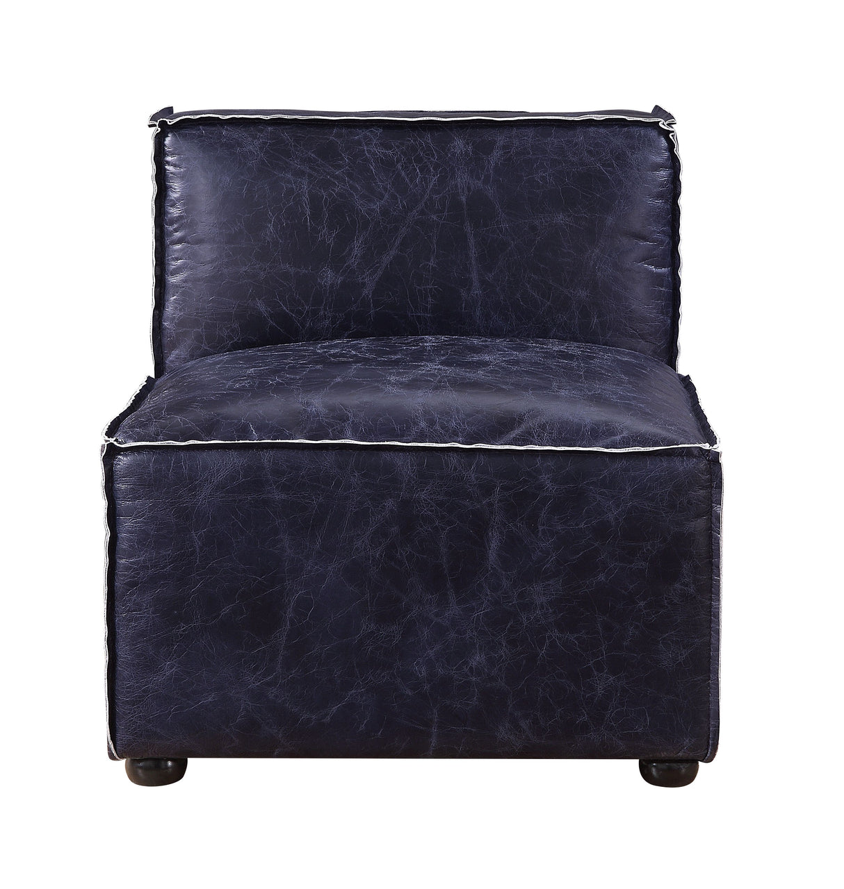 Birdie Vintage Blue Top Grain Leather Accent Chair