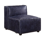 Birdie Vintage Blue Top Grain Leather Accent Chair