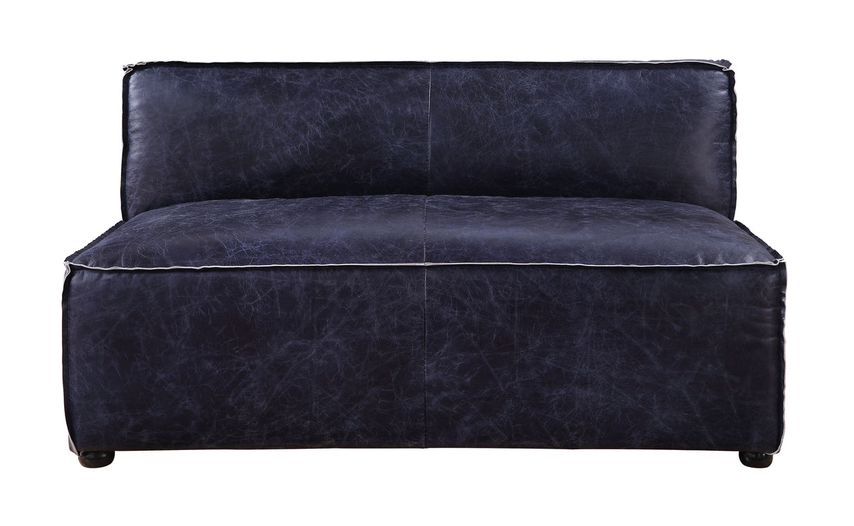 Birdie Vintage Blue Top Grain Leather Loveseat