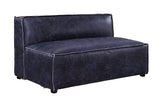 Birdie Vintage Blue Top Grain Leather Loveseat