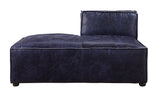 Birdie Vintage Blue Top Grain Leather Chaise