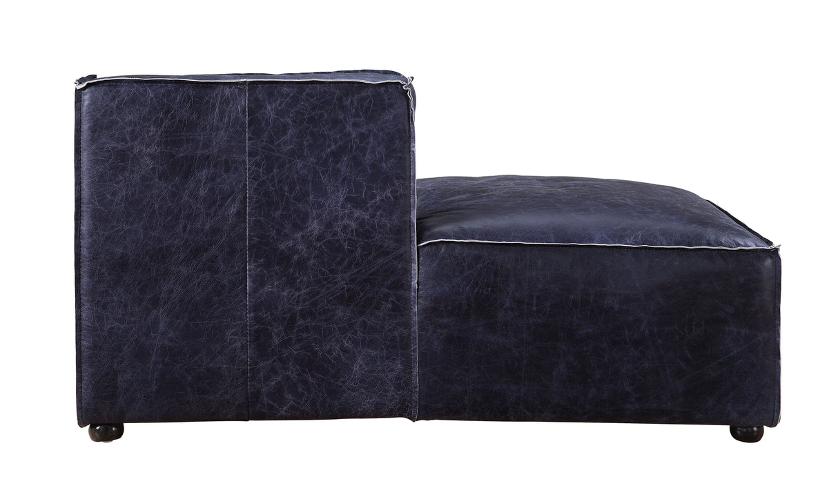 Birdie Vintage Blue Top Grain Leather Chaise