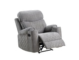 Aulada Gray Fabric Glider Recliner