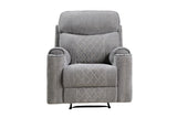 Aulada Gray Fabric Glider Recliner