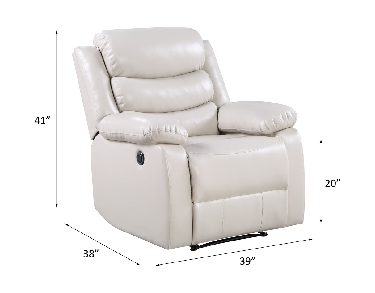 Eilbra Beige Synthetic Leather Recliner