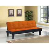 Hamar Orange Flannel Fabric Futon