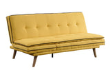 Savilla Yellow Linen & Oak Finish Futon