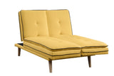 Savilla Yellow Linen & Oak Finish Futon