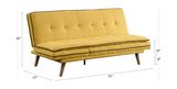 Savilla Yellow Linen & Oak Finish Futon