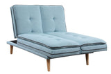 Savilla Blue Linen & Oak Finish Futon