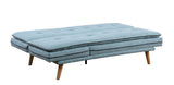 Savilla Blue Linen & Oak Finish Futon