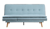 Savilla Blue Linen & Oak Finish Futon